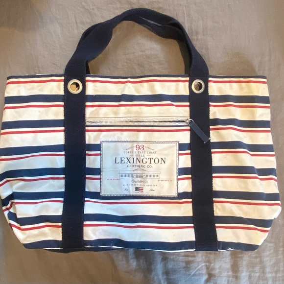 Limited Edition Lexington & Co. x Guild Hall Red/White/Blue Striped Tote - Picture 1 of 8